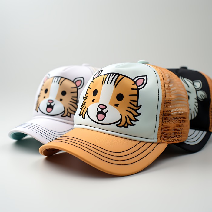 elegant-trucker-hats-children-with-animal-face-design-multicolorcreative-concept-ideas-design